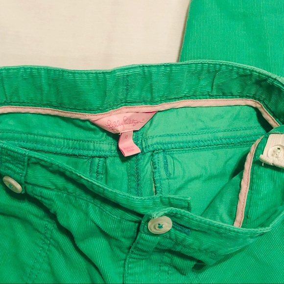 GIRLS LILLY PULITZER GREEN CORDUROY PANTS 10 - Picture 2 of 5